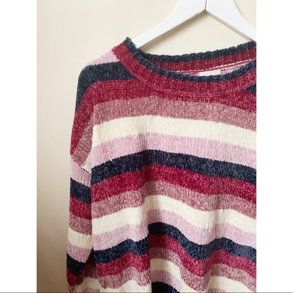 Long sleeve striped chenille sweater - Picture 3 of 6